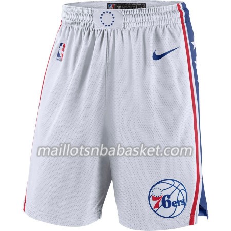 Philadelphia 76ers Homme Shorts Blanc 2018-19 Nike Swingman